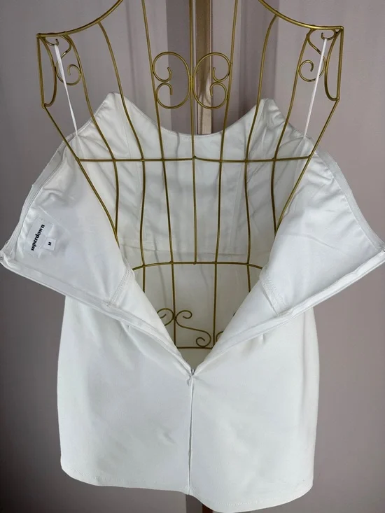 NEW Superdown Stevie Sweetheart Strapless Mini Dress - Medium - White - NWOT - Picture 10 of 16